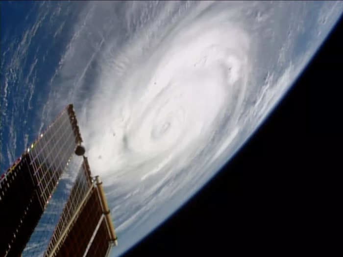 Space imagery shows 2 big hurricanes menacing the US East Coast. The International Space Station just flew over both of them.