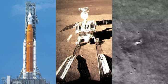 Russia dominated the first space race, but now it can't even land on the moon. Photos show the US and China are way ahead.
