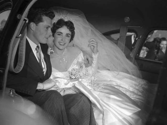 Vintage photos show iconic celebrity weddings of the 1950s