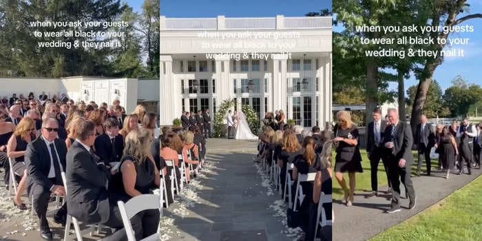 A bride said she demanded all her guests wear black to her wedding. Footage of the ceremony has gone viral, but viewers are divided.