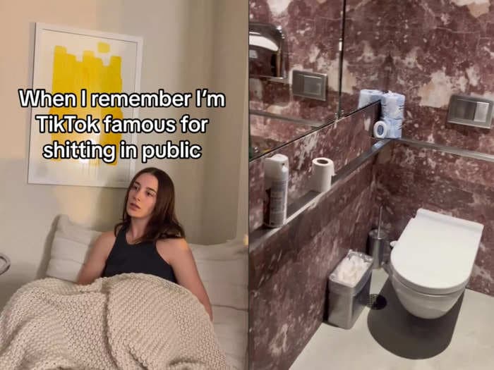 A 25-year-old woman has become famous online for reviewing luxurious public bathrooms for all the 'poop-shy' and 'IBS gals and guys'