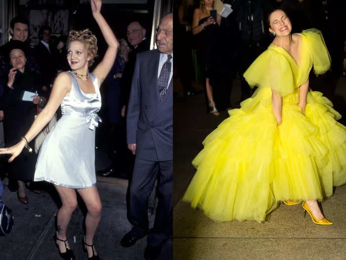 The most daring looks Drew Barrymore has worn, from babydoll dresses to nude gowns