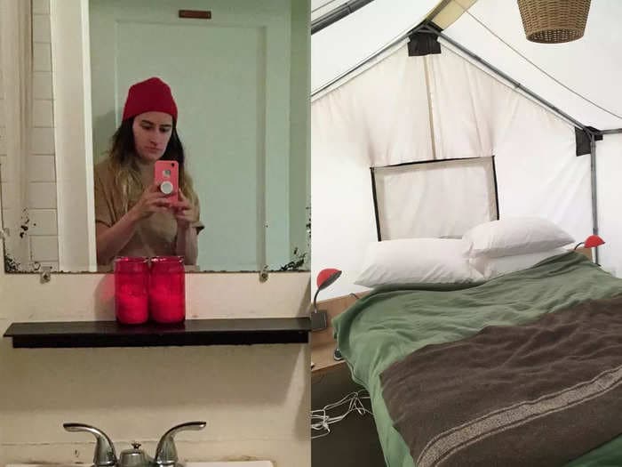 I paid $332 to go glamping in below-freezing weather for 4 nights, and there was way more camping than glamour