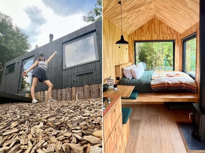 I stayed in a 161-square-foot off-grid tiny cabin for the first time. As someone who thrives in cities, here are 11 things that surprised me.