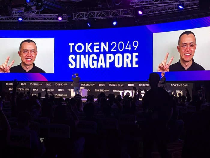 Binance's CEO says signing up another 100 million crypto users will be a big challenge until they can buy crypto with cash
