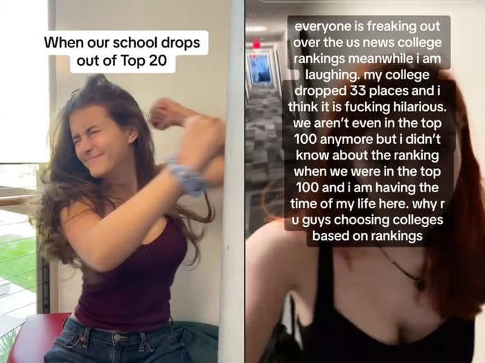 College students say they no longer care about the annual top colleges ranking, calling it 'BS,''overstated,' and not how we should be choosing schools