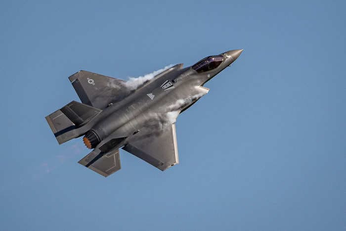 A family said they saw the missing F-35 fighter jet flying upside down at just over 100 feet before it crashed