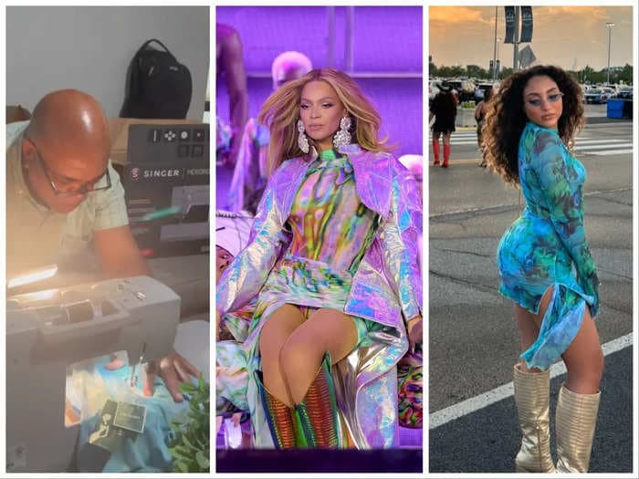 A Beyoncé fan's father made her a last-minute replica dress to wear to the Renaissance tour