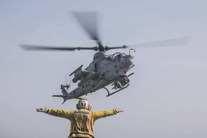 Iranian forces dangerously flashed a laser at a US Marine Corps attack helicopter