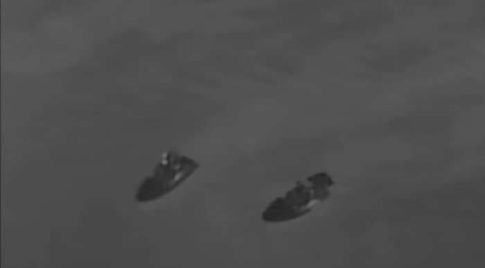 A video appears to show Ukraine's elite commandos on jet skis conducting a raid to raise flag on Crimea