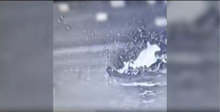 A video shows the Israeli Navy blasting Hamas motorboats as they raced toward the coast, killing dozens, says the IDF