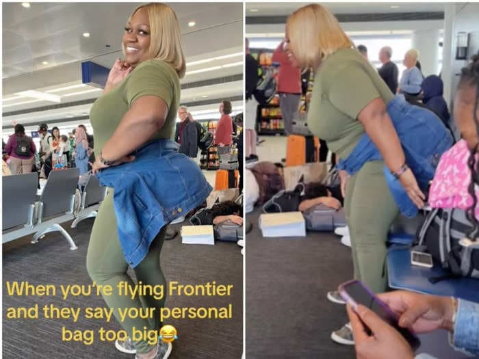 A woman used a sneaky 'BBL' hack to avoid paying for a carry-on bag on her Frontier Airlines flight