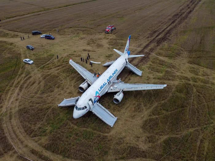 See the stranded Airbus A320 that a Russian airline will attempt to fly out of a field in Siberia after an emergency landing there last month