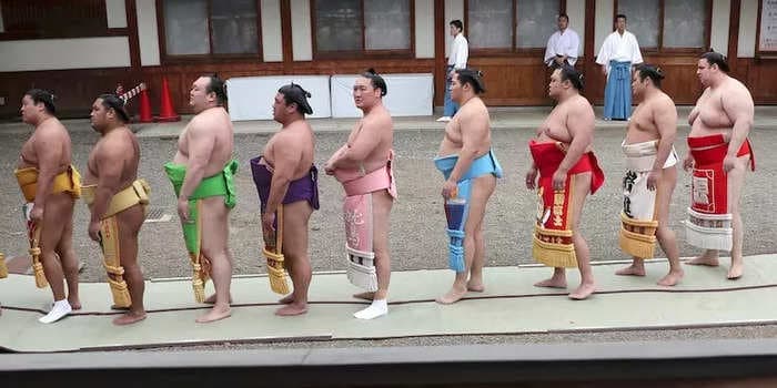 Japan Airlines put on an extra flight for a group of sumo wrestlers whose weight made the planes too heavy to fly