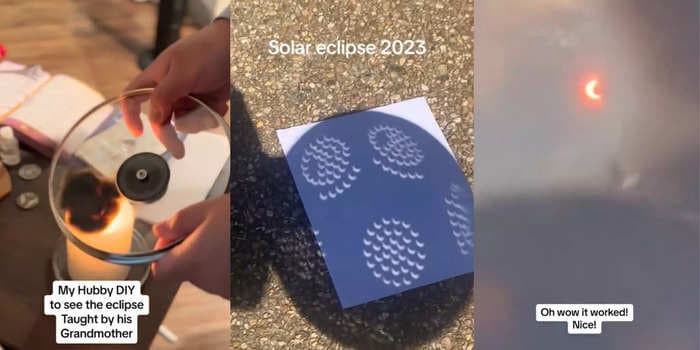 Videos show the techniques people used to capture glimpses of the solar eclipse, filming stunning footage of the phenomenon