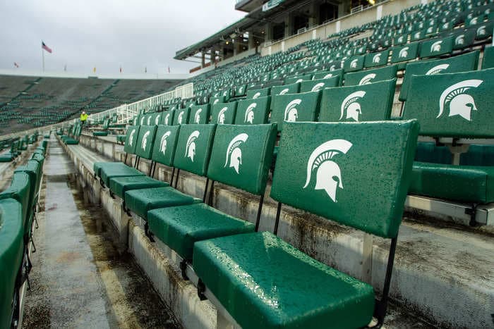 Michigan State University said it's 'deeply sorry' for flashing an image of Hitler on its stadium videoboard