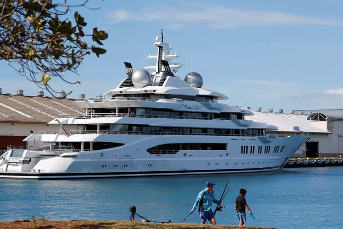 The US wants a Russian oligarch's seized $300 million superyacht that features an infinity pool, a movie theater, and a helicopter landing pad