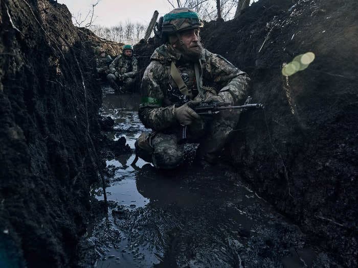 Russian troops describe grueling conditions on the front line where they are 'wet from head to toe' and can't even boil a cup of tea, UK intel says