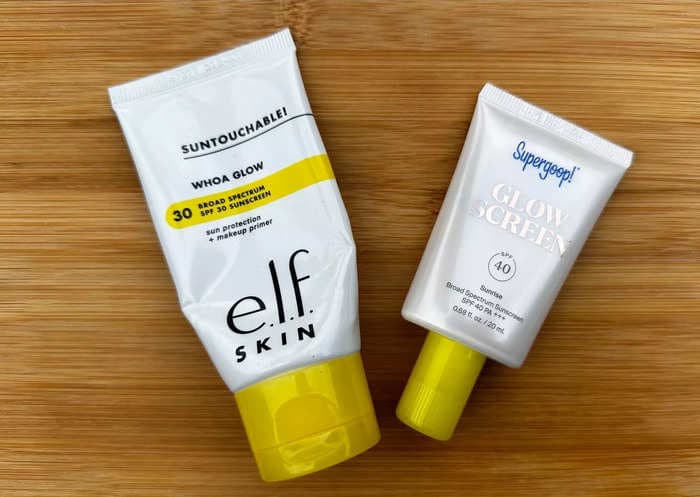 I tried ELF Cosmetics' $14 and Supergoop's $38 glow sunscreens, and I'd only buy the dupe again 