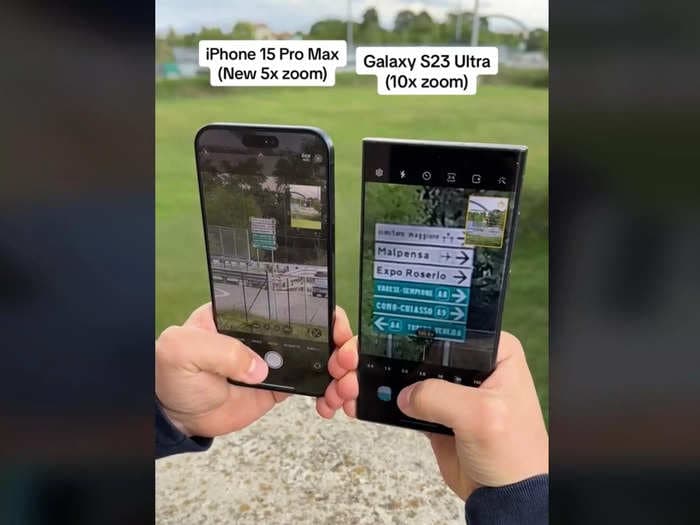 Owners of the iPhone 15 Pro Max are sharing videos of how far the new camera can zoom, but Android owners aren't impressed