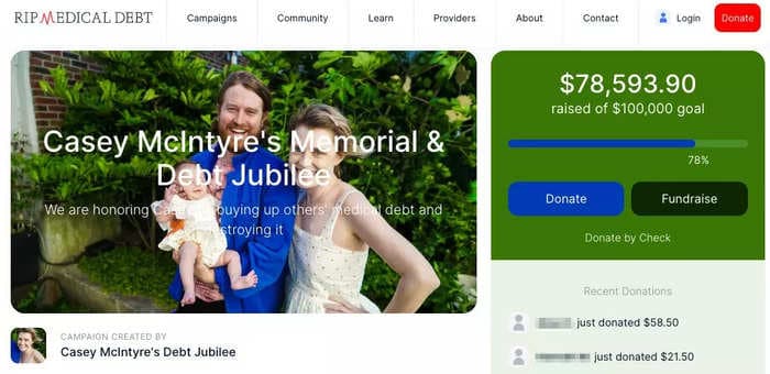 The family of a 38-year-old mom who died is forgiving strangers' medical debt in her honor, and they've already raised $75,000