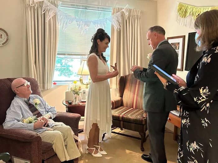 We had our wedding earlier than planned and got married in my dad's hospice room. He died 3 days later.