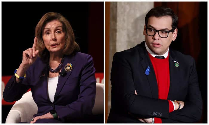 Nancy Pelosi called disgraced Rep. George Santos a 'coward' for leaving the House chamber before his expulsion vote ended