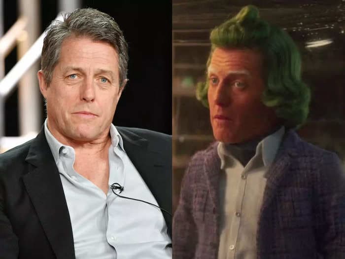 Hugh Grant says the director of 'Wonka' sent him an image of a 'stark naked' Oompa Loompa that 'shocked' his children