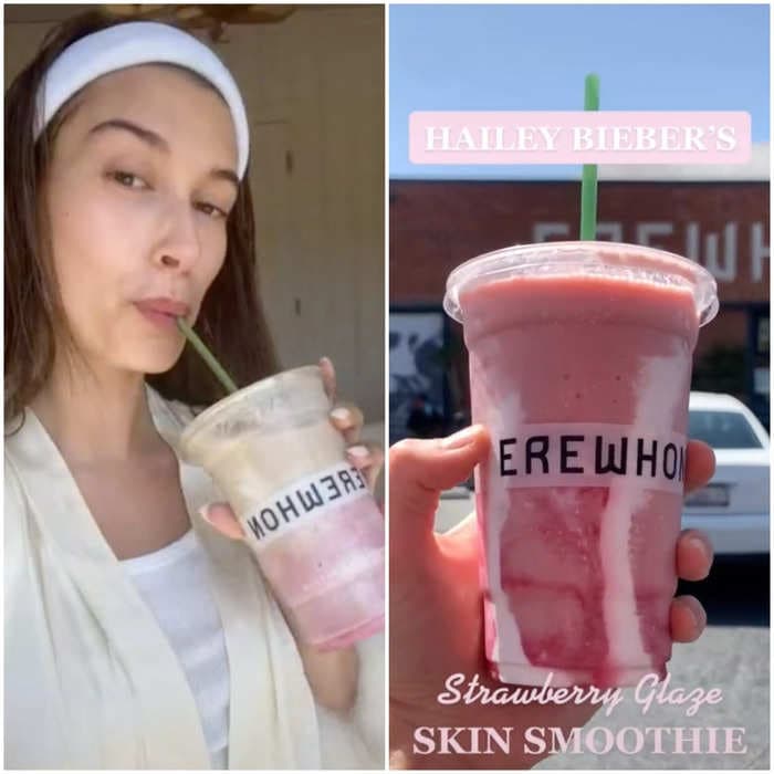 Luxury grocer Erewhon sells 40,000 of Hailey Bieber's Strawberry Skin Glaze smoothies a month