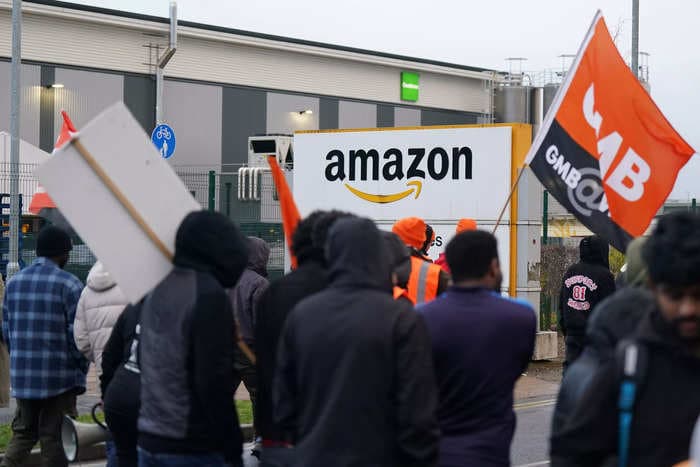 An Amazon warehouse told workers facing financial hardship they may get help if they write a letter to the company's orange blob mascot