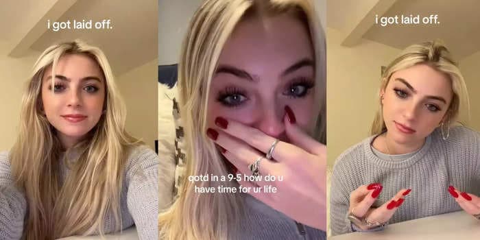 A graduate who went mega-viral with a tearful reaction to her first 9-to-5 job says she's been laid off