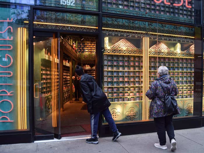 I visited the viral tinned fish store in NYC's Times Square that sells $19.60 cans of tuna and $44 hand-deboned sardines with edible gold flakes