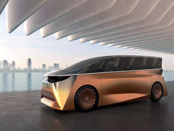 Nissan is making minivans cool again with a futuristic, rose-gold living room on wheels 