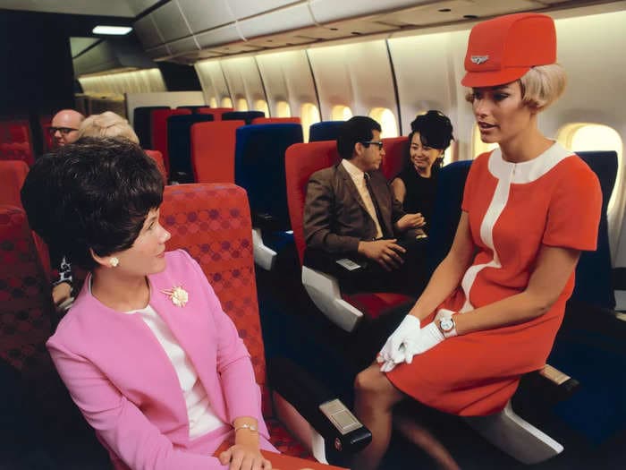 33 photos of flight attendants' uniforms that show how much they've changed