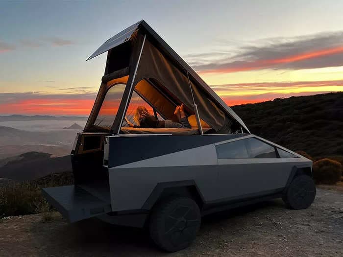 See inside the prototype for a new $24,000 Tesla Cybertruck camper attachment
