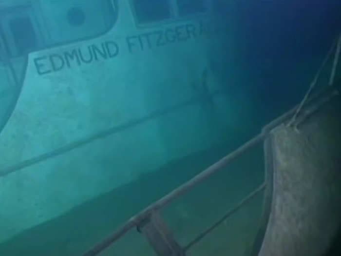 Photos show the wreck of the Edmund Fitzgerald on the bottom of Lake Superior 48 years after the 13-ton ship sank