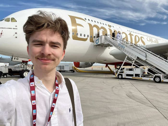 I went onboard an Emirates A380 for the first time and was blown away by the first-class luxuries &ndash; and how you can shower in mid-air