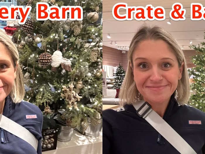 I shopped at Pottery Barn and Crate & Barrel for holiday decorations, and there was a clear winner on the festive front