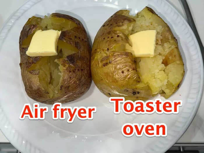 I made a classic baked potato in an air fryer and a toaster oven, and the winner was almost too close to call