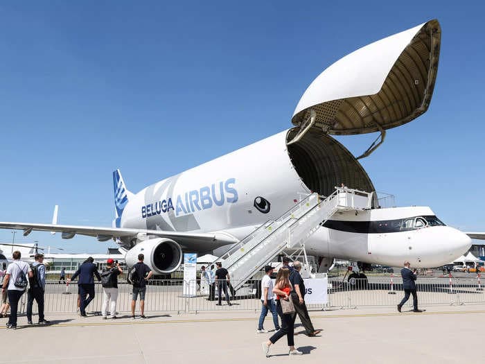 Airbus has completely replaced its old BelugaST fleet with the bigger BelugaXL. Take a look at the mammoth jet.