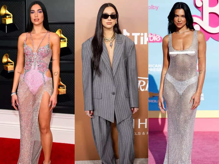 The most daring outfits Dua Lipa has ever worn, from sparkly 2-piece sets to sheer gowns