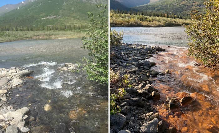 Alaska's once crystal-clear rivers now resemble dirty orange soda, puzzling researchers