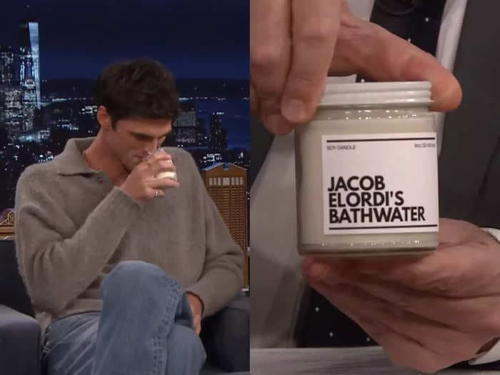 Jacob Elordi finally sniffed the 'Saltburn' bathwater candle and thinks it smells like detergent