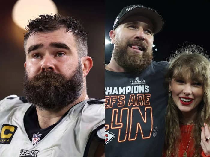 Travis Kelce had to move after he started dating Taylor Swift because fans were gathering outside his house, Jason Kelce says