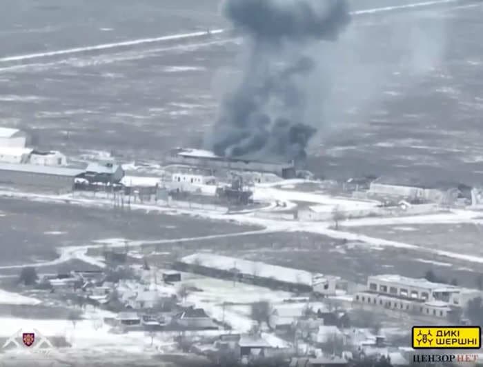 Footage appears to show Ukrainian drones destroying prized Russian armor, including a rare 'Terminator' tank, left in an unlocked warehouse