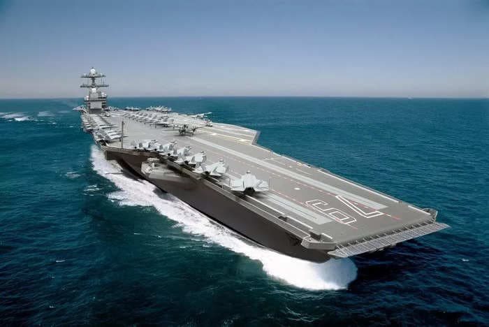 New video shows next US Navy supercarrier USS John F. Kennedy catapulting heavy cars into a river to make sure the warship can handle planes