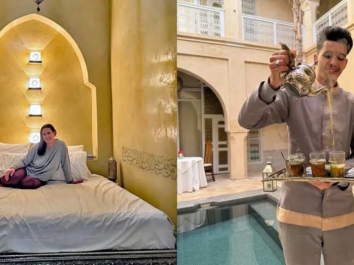 I stayed at a luxurious Moroccan hotel with my 2 kids for only $280 a night, and we felt totally pampered