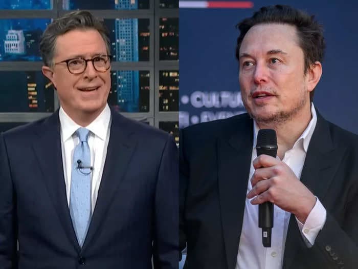 Stephen Colbert calls out Elon Musk over Don Lemon drama with a parody video of the Tesla CEO asking himself softball questions