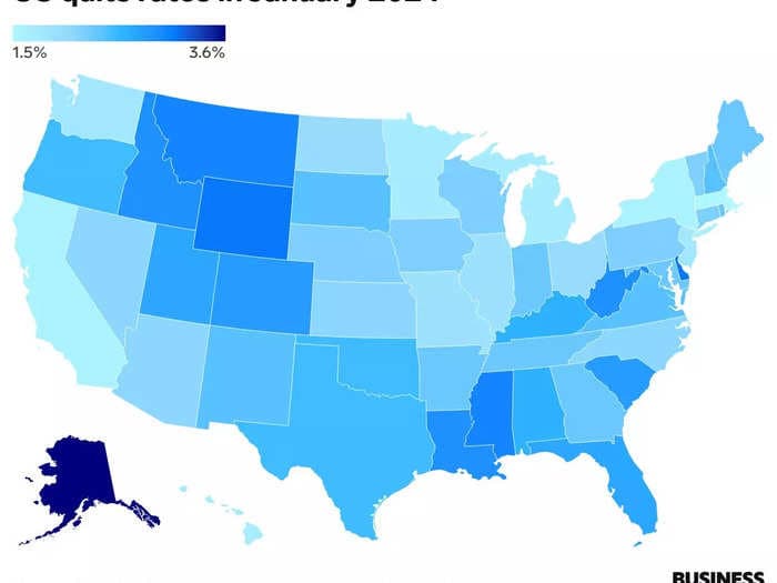 10 states with the highest job resignation rates