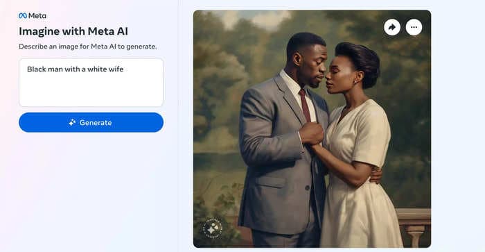 Meta's AI image generator can't seem to grasp the idea that interracial couples exist
